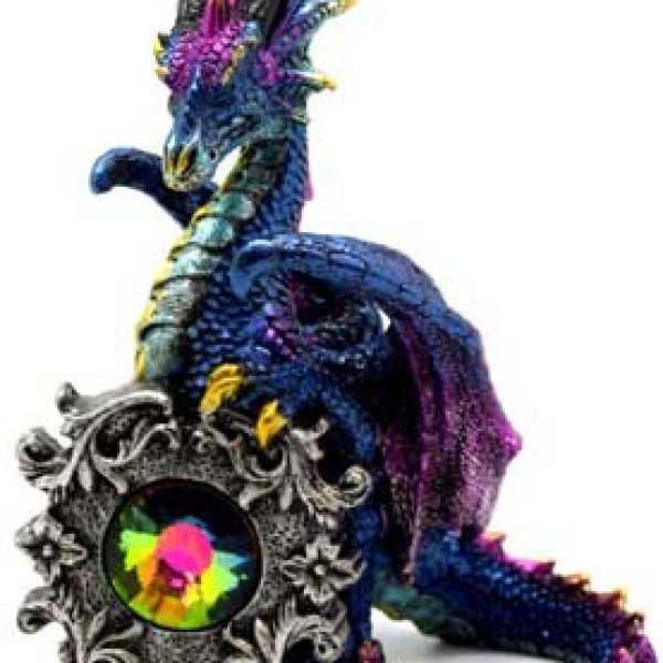 5 1/4" Dragon with multi colored crystal