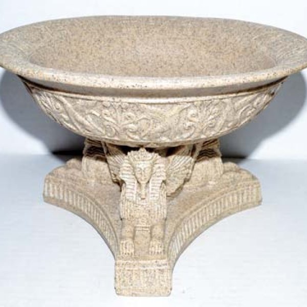 5" Sphinx Pedestal Bowl sandstone & resin