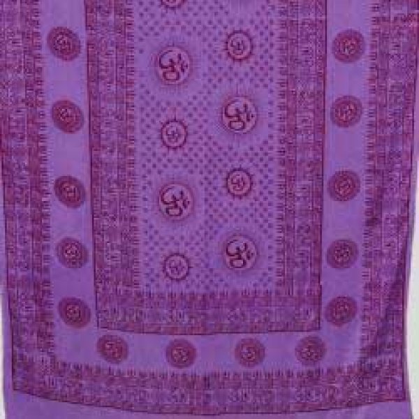 Om  44"x 87" purple prayer shawl