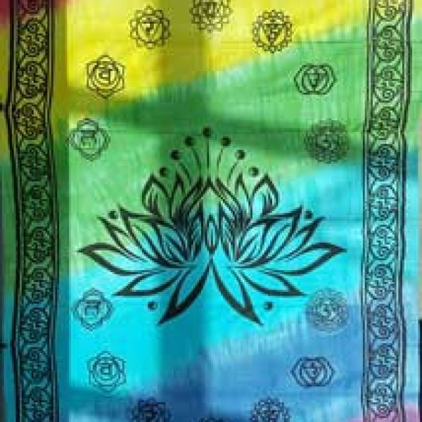 72" x 108" Lotus Chakra tapestry